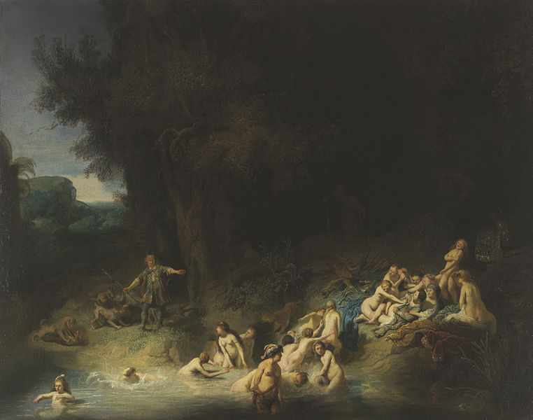 rembrandt van rijn, diana en haar nimfen